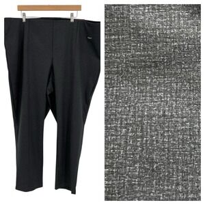 Rafaella Comfort Pull On Pants Women's Plus Size 26W Black Gray Work Party NWT